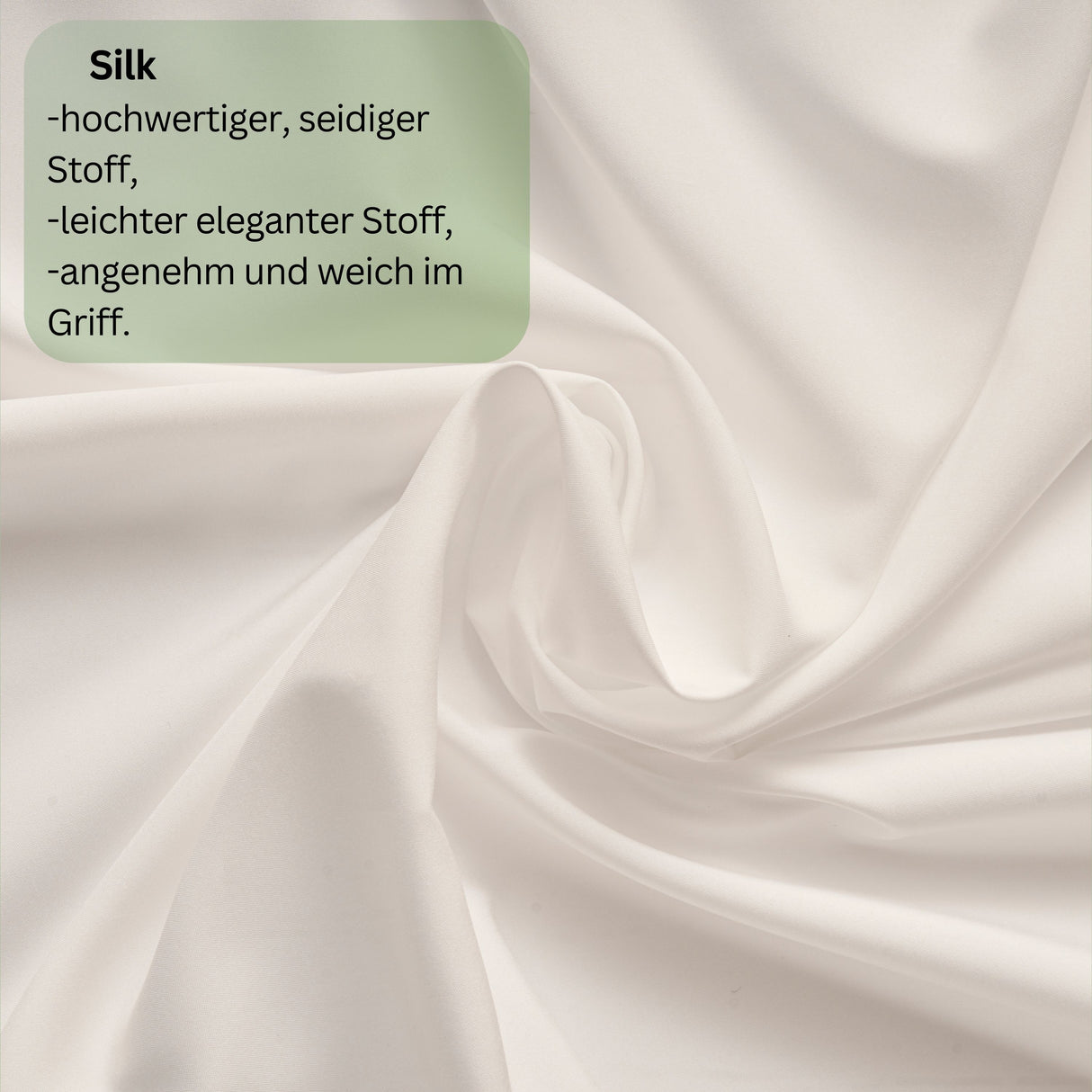 Weiße Schiebegardine aus Silk auf Maß, eleganter Flächenvorhang aus Silk auf Bestellung