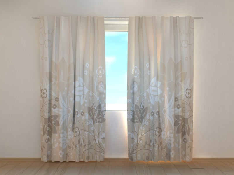 Fotogardine Abstrakte Designerblumen