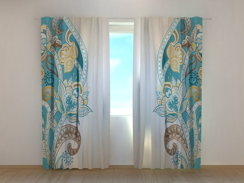 Fotogardine Abstraktes Blumenmuster