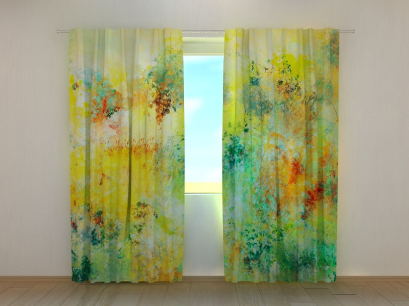 Fotogardine Abstraktion bunter Farbtöne