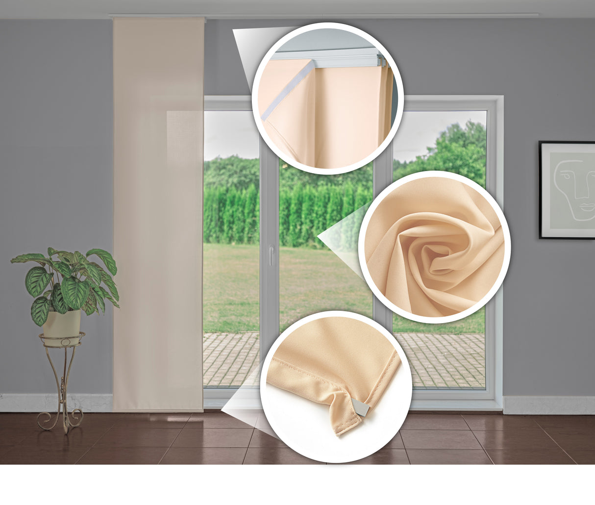 Schiebegardinen Hell Beige