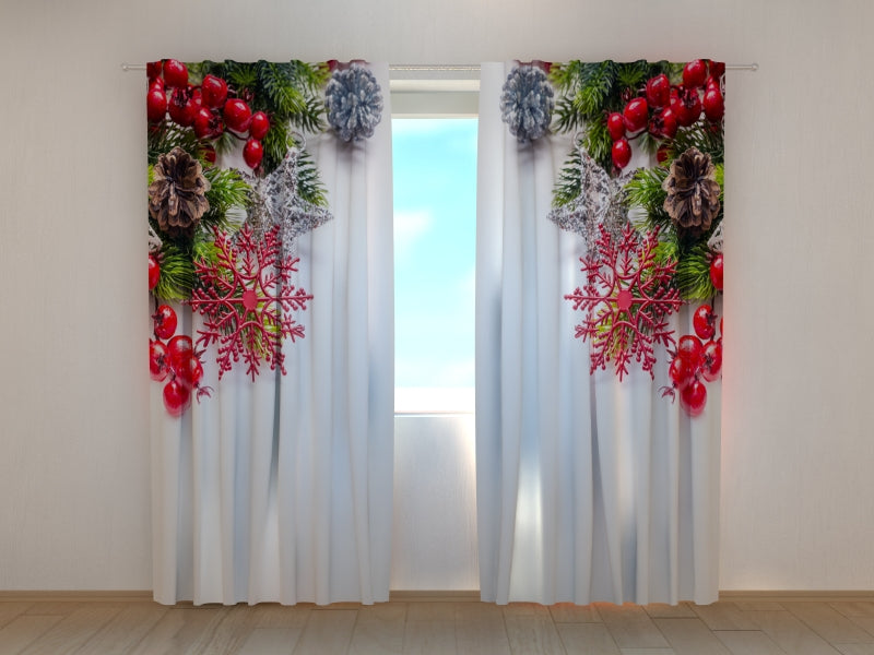 Fotogardine Weihnachtssilberner Stern