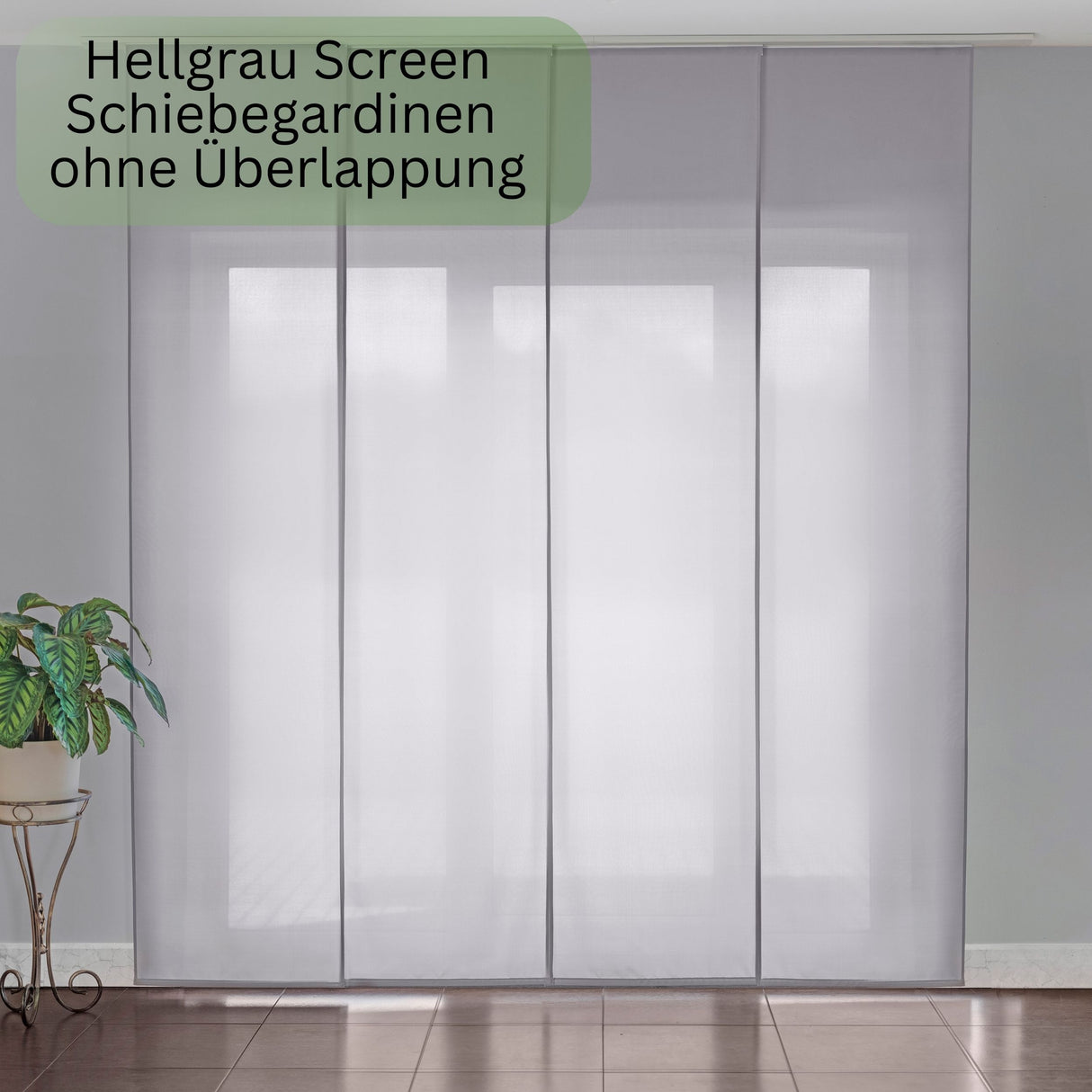 Hellgrau Screen Schiebegardine auf Maß, Hellgrau Flächenvorhang auf Bestellung