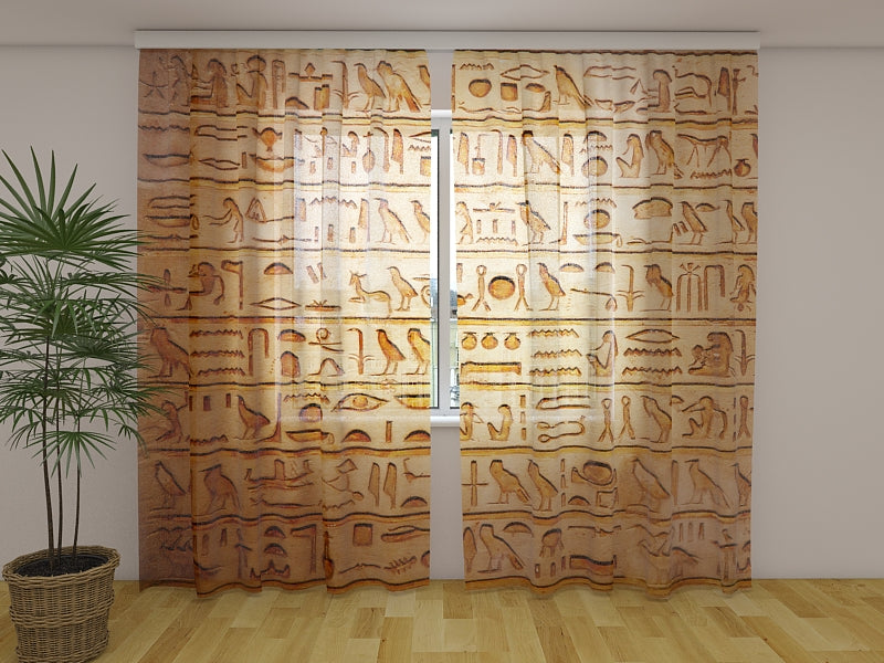 Fotogardine Altägyptische Zeichnungen