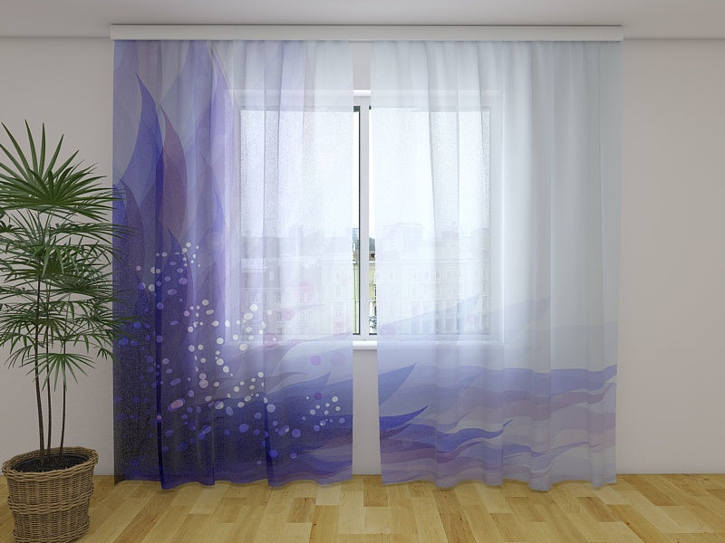 Fotogardine Abstrakte blaue Blume