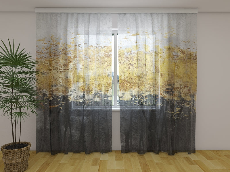 Fotogardine Abstrakter Marmorwald