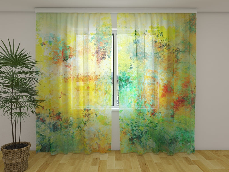 Fotogardine Abstraktion bunter Farbtöne