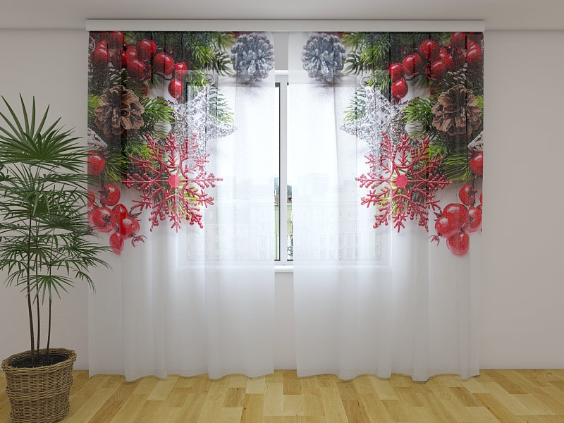 Fotogardine Weihnachtssilberner Stern