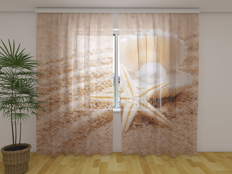 Fotogardine Perle auf der Muschel