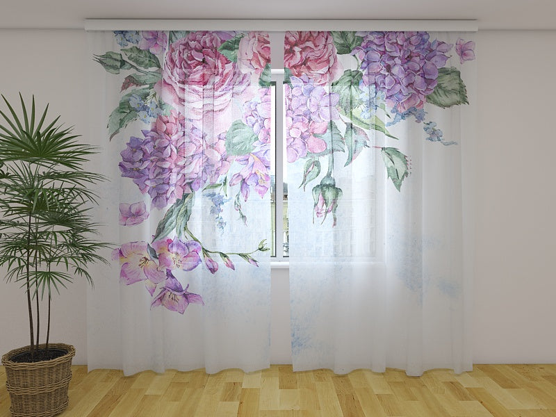 Fotogardine Sommer-Aquarell