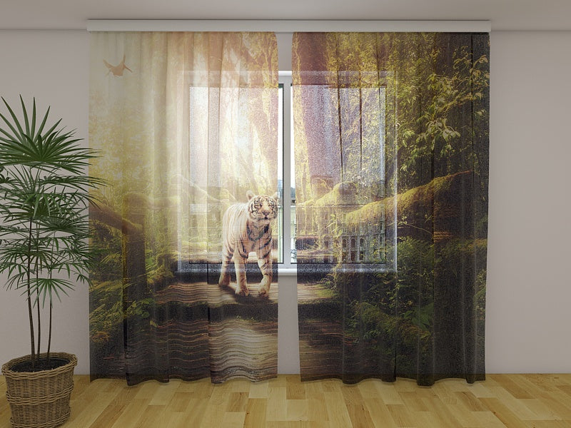 Fotogardine Tiger im Dschungel
