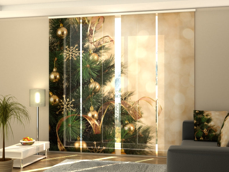 Schiebegardinen Weihnachtsgold
