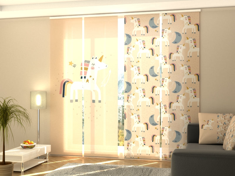 Schiebegardinen Träumendes Einhorn