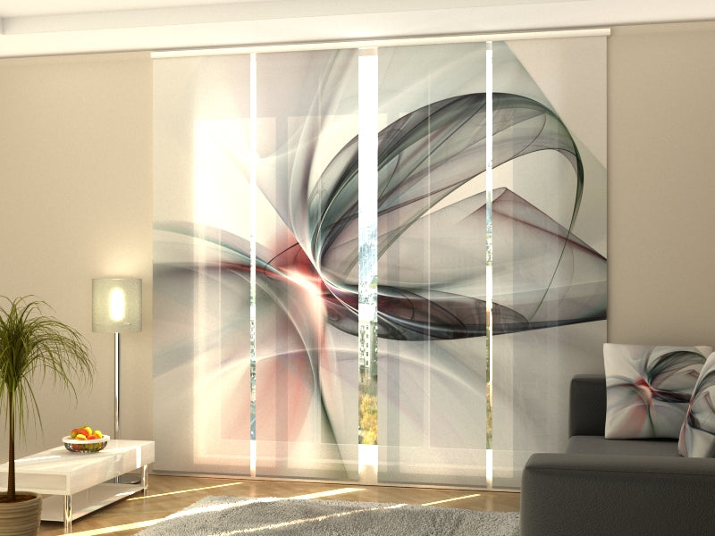 Schiebegardinen Elegante schwarze Abstraktion