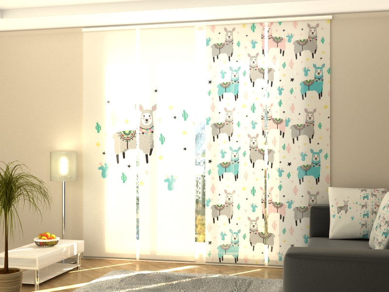 Schiebegardinen Glücklicher Lama