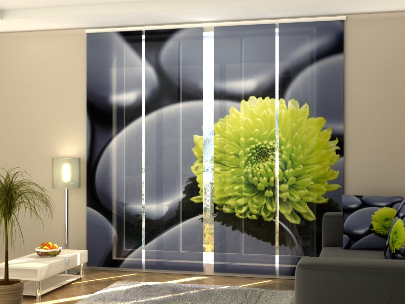 Schiebegardinen Chrysanthemen-Harmonie