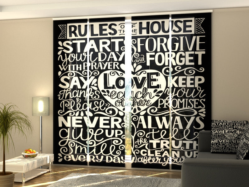 Schiebegardinen Familienordnung des Hauses