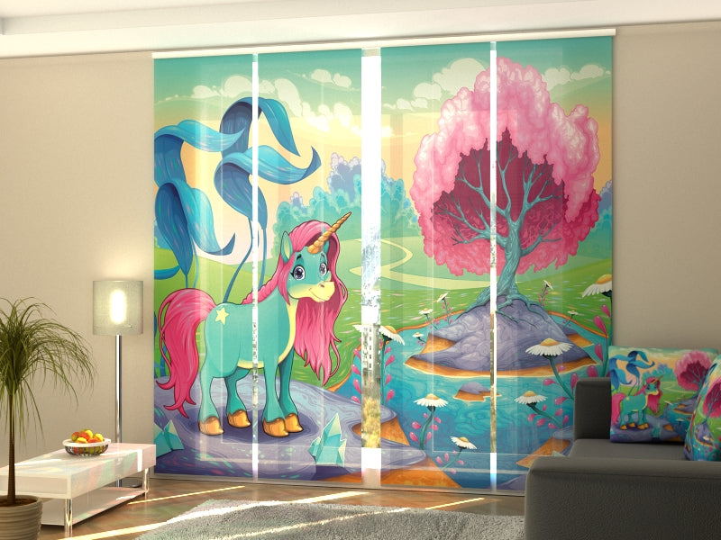 Schiebegardinen Glückliches Einhorn