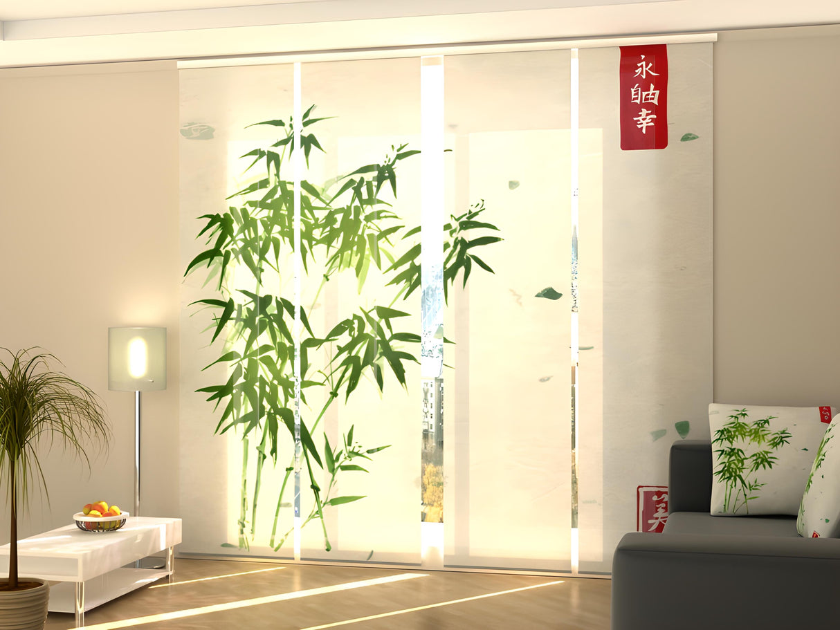 Flächenvorhänge nach Maß für Yoga- und Meditationszentren, Schiebegardine mit Motiv für Rehabilitationszentren und Rehakliniken, Schiebevorhang auf Maß mit Logo für Fitnessstudios und Fitnesscenter