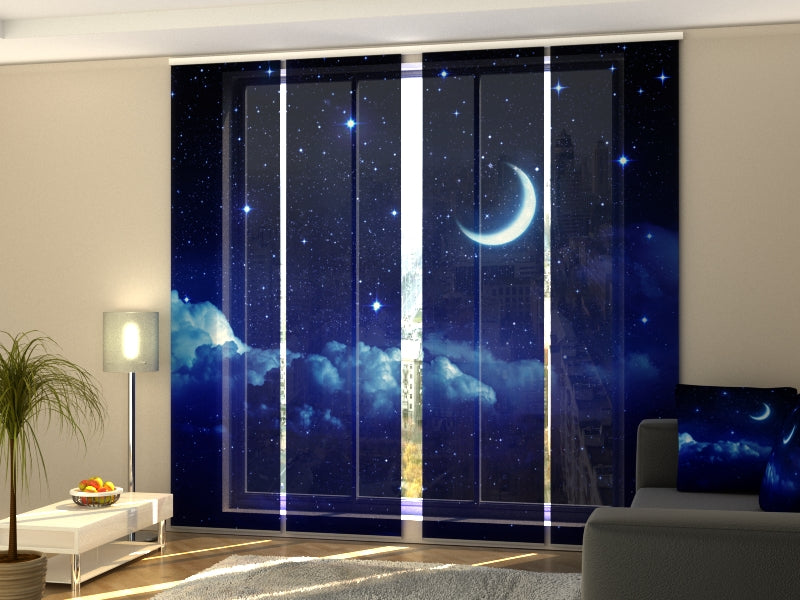 Schiebegardinen Mond über den Wolken