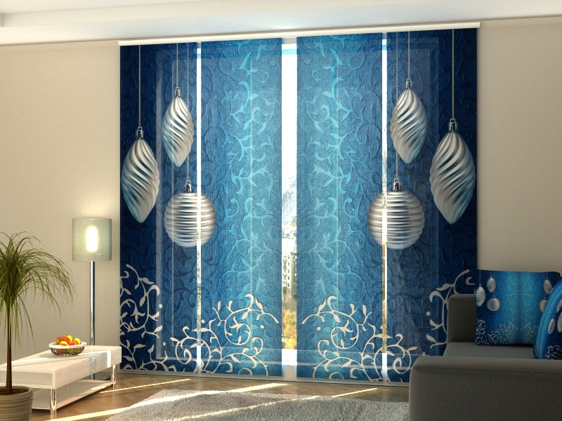 Schiebegardinen Silberne Weihnachtsdekoration