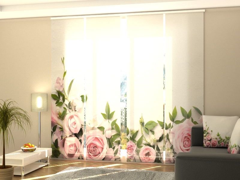 Schiebegardinen Zärtlichkeit rosa Rosen