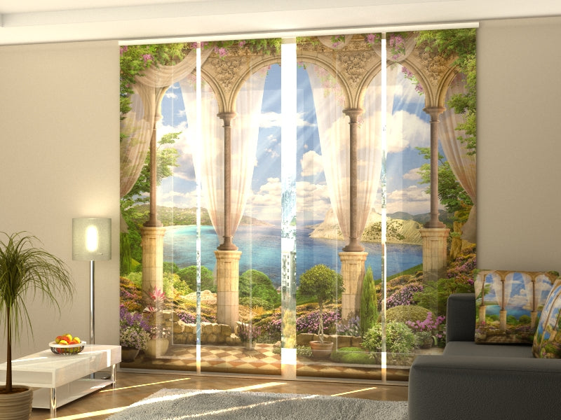 Schiebegardinen Terrasse im Garten