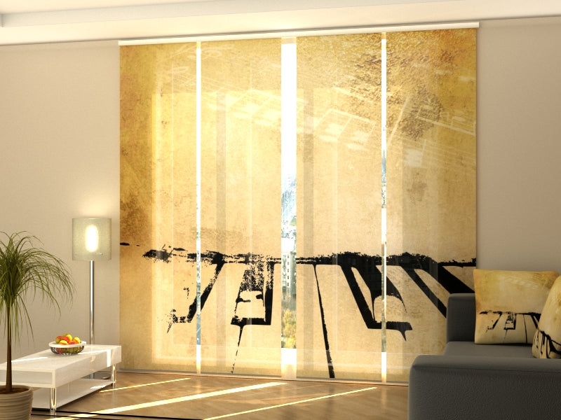 Schiebegardinen Vintage-Klavier und Musiknoten