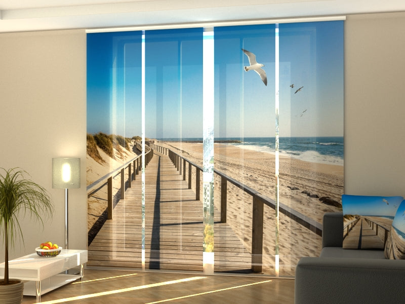 Schiebegardinen Holzweg an der Costa Nova d`Aveiro, Portugal