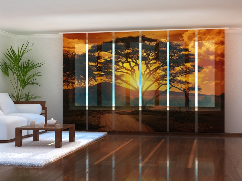 Schiebegardinen Afrika-Sonnenuntergang