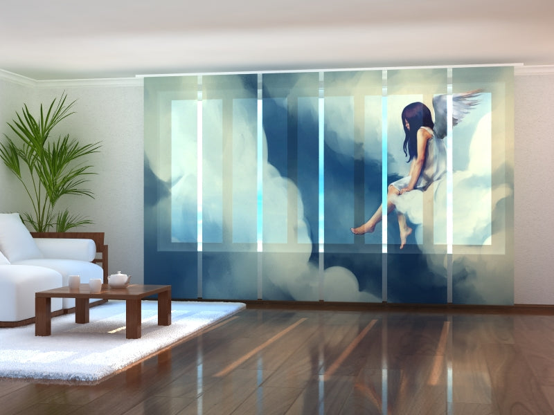 Schiebegardinen Engel auf den Wolken