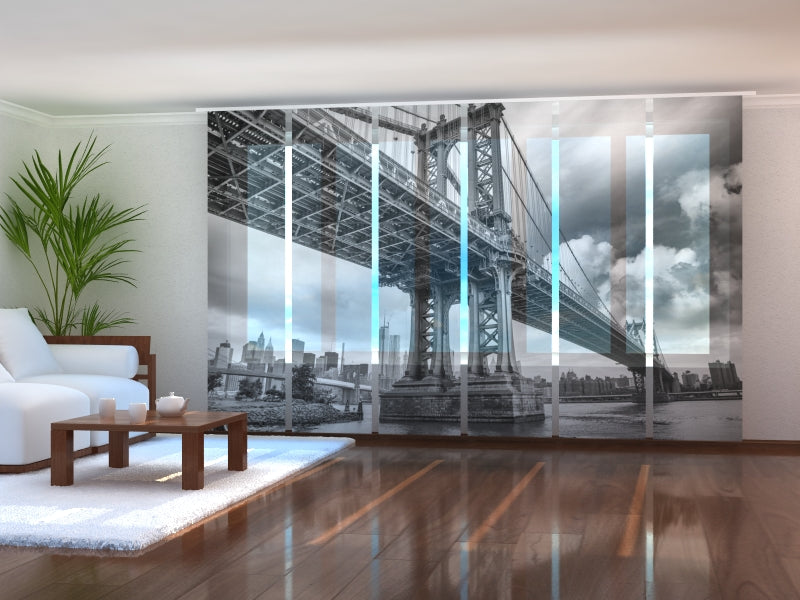 Schiebegardinen Schwarz-Weiß-Brücke