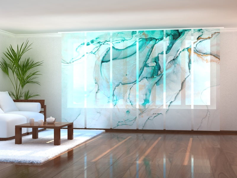 Schiebegardinen Schöne Abstraktion der grün-blauen Farbe