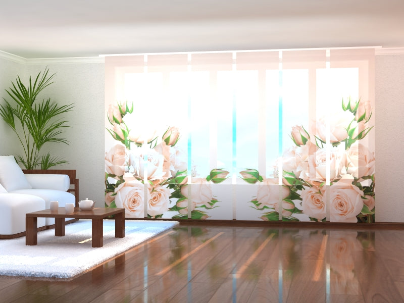 Schiebegardinen Cremefarbene Rosen
