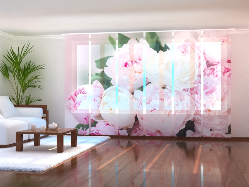 Schiebegardinen Frische rosa Pfingstrosen