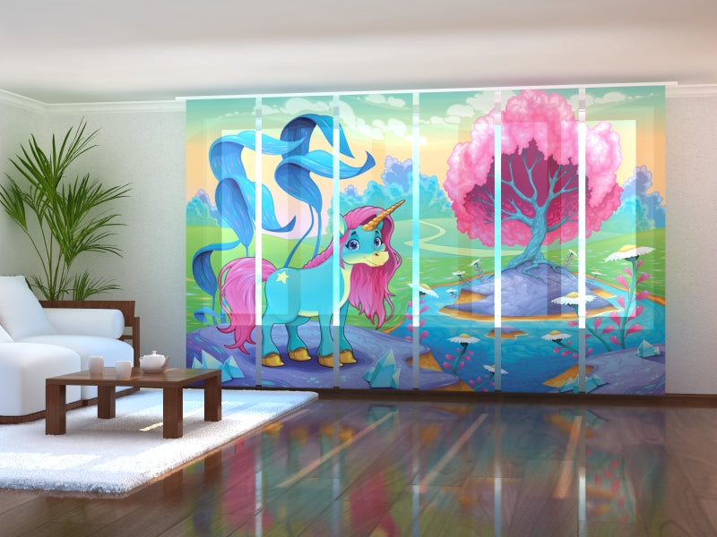 Schiebegardinen Glückliches Einhorn