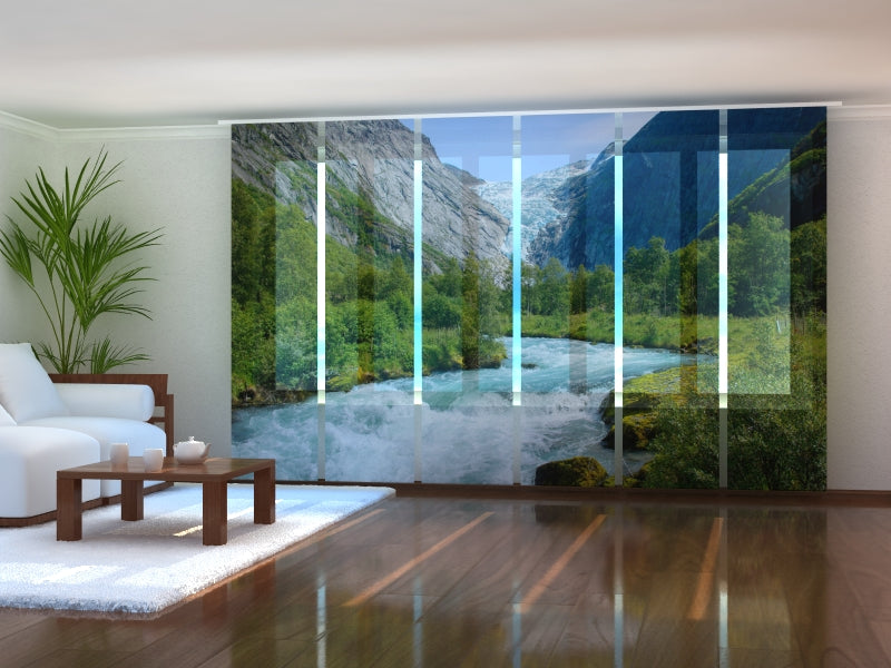 Schiebegardinen Eiswasser vom norwegischen Gletscher