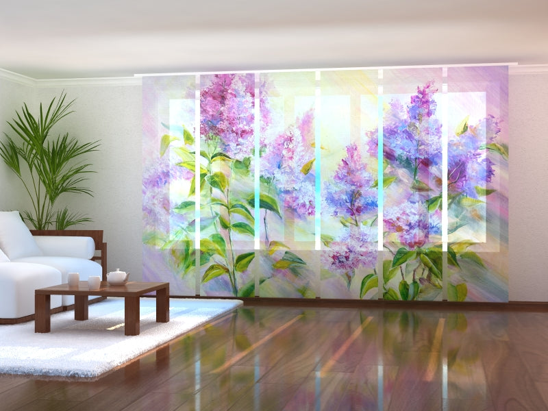 Schiebegardinen Fliederbusch bei Sonnenaufgang