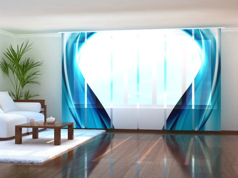 Schiebegardinen Nachtblaue abstrakte Wellen