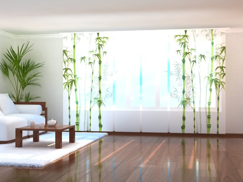 Moderne Schiebegardinen auf Maß für Thermalzentren und Spa, Gardine auf Maß für Wellnesszentren, Flächenvorhang mit Logo für Schönheits und Massagesalons