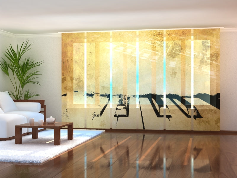 Schiebegardinen Vintage-Klavier und Musiknoten