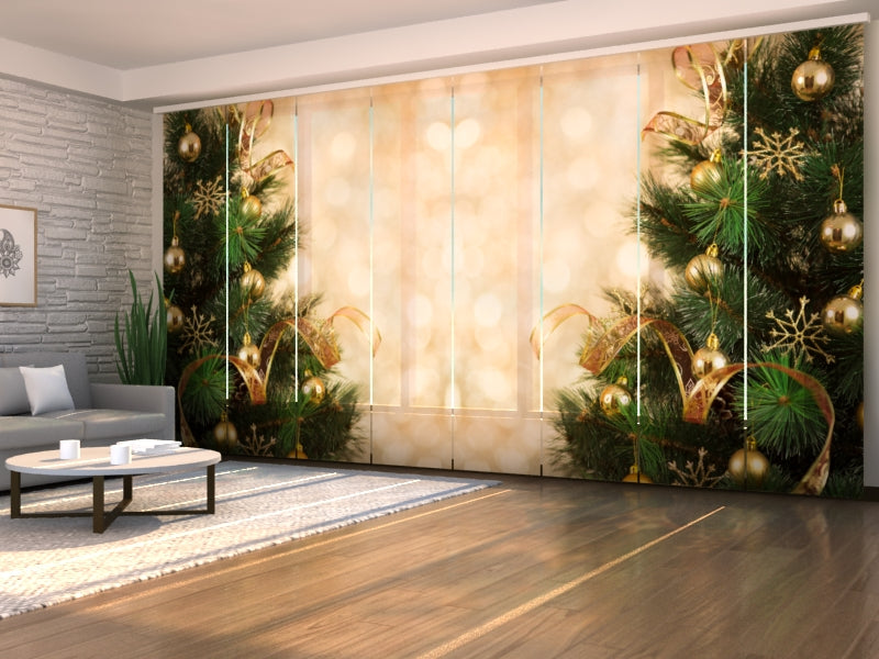 Schiebegardinen Weihnachtsgold