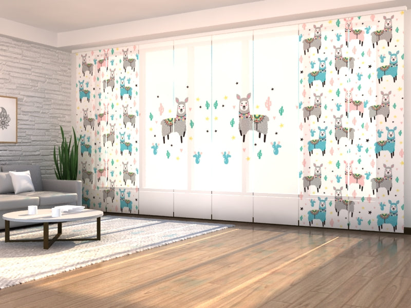 Schiebegardinen Glücklicher Lama