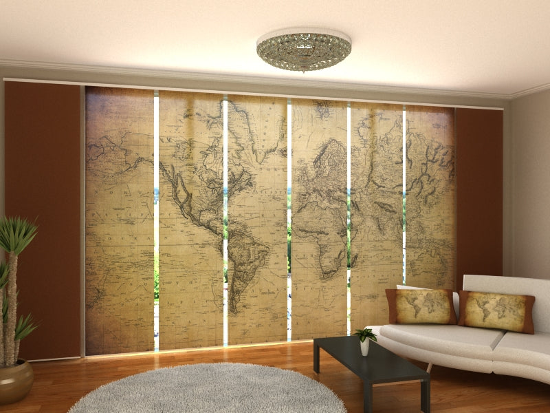 Schiebegardinen Weltkarte 1814