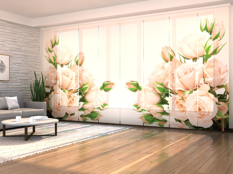 Schiebegardinen Cremefarbene Rosen