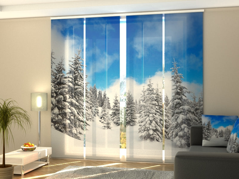 Schiebegardinen Winter im Wald