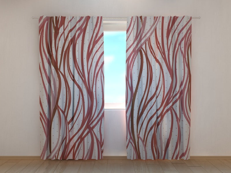 Fotogardine Rote abstrakte Wellen