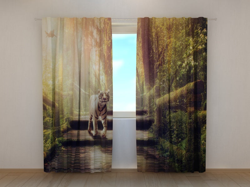 Fotogardine Tiger im Dschungel