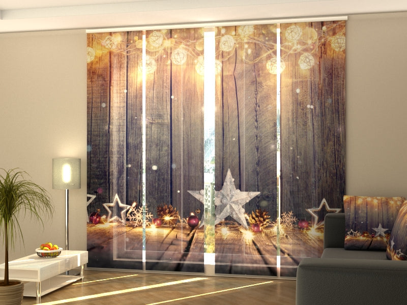 Schiebegardinen Leuchtende Weihnachtsdekorationen