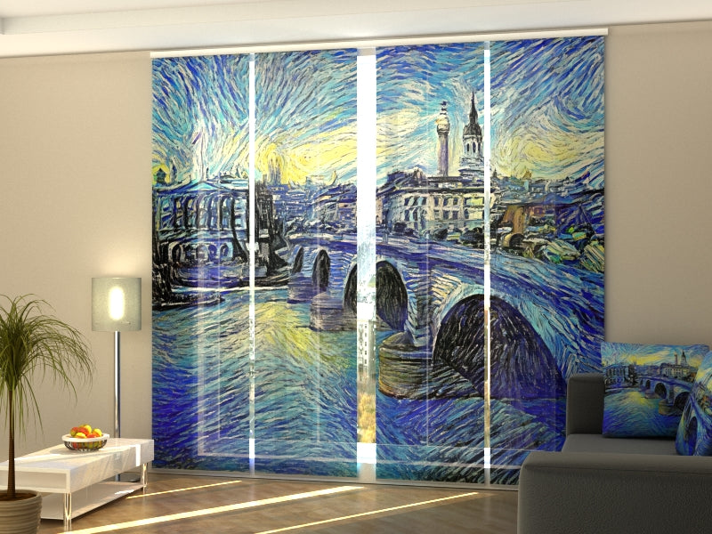 Schiebegardinen London Bridge im Van-Gogh-Stil